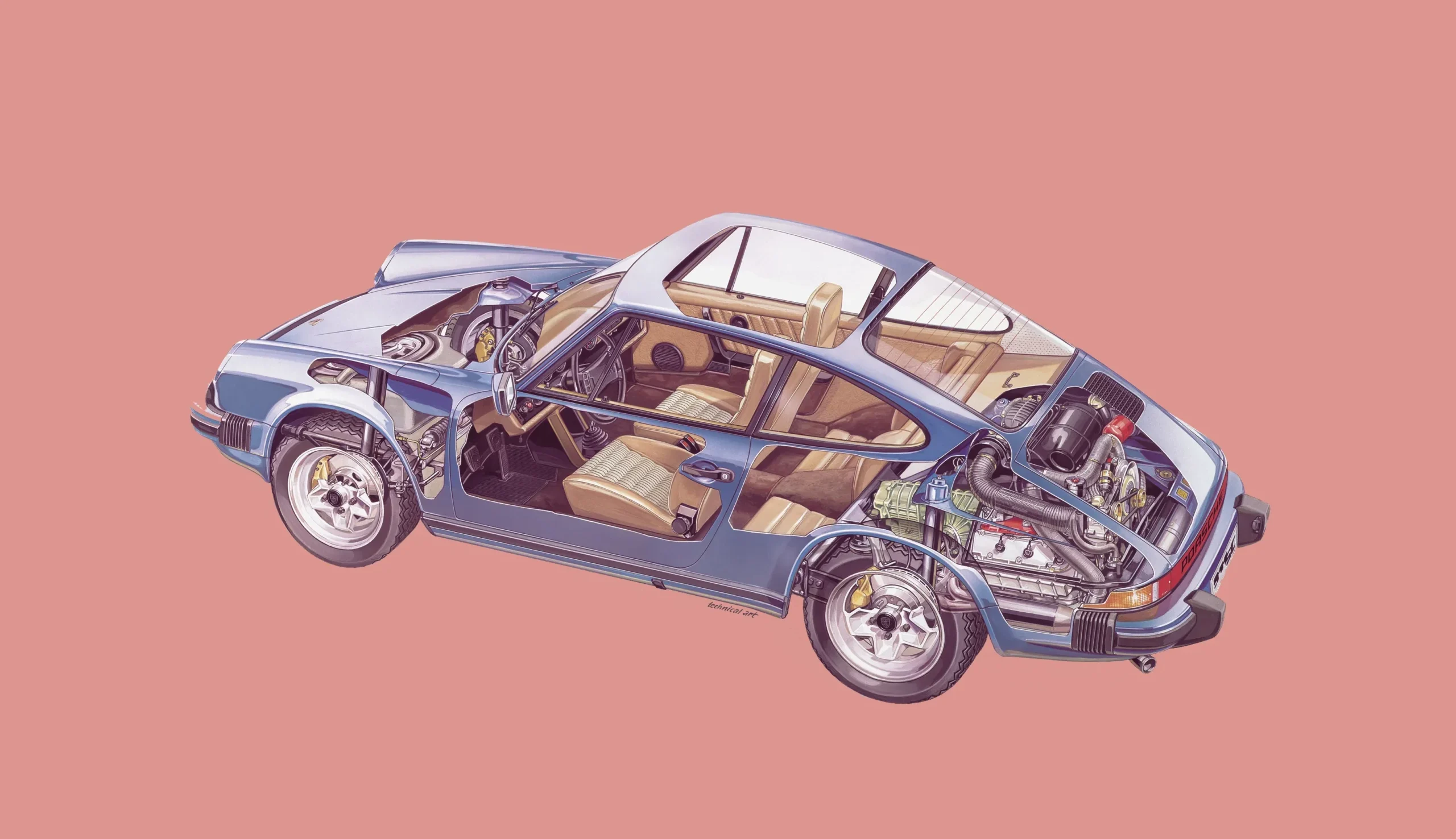 Внутреннее строение Porsche 911